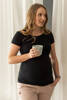 Bluzka ciążowa i do karmienia Milk Shirt krótki rękaw czarna