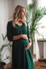 Sukienka ciążowa i do karmienia Lovely Dress Midi rękaw 3/4 butelkowa zieleń